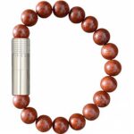 Браслет с пробойником для сигар SOLO STEEL Красная яшма 10 mm